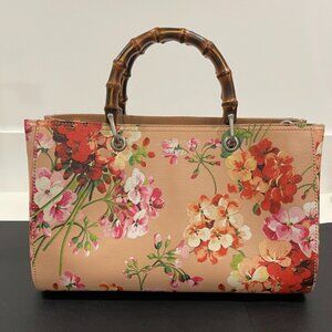 Gucci Bamboo Blooms Floral Shopper Tote (143107)